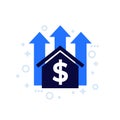 house prices growth icon, vector Royalty Free Stock Photo