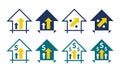 House prices growth icon vector image Royalty Free Stock Photo