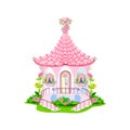 Fairytale house with a pink roof, spiral staircases Royalty Free Stock Photo