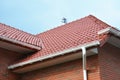 House Problem Areas for Rain Gutter Waterproofing. Guttering, Gutters, Plastic Guttering, Guttering & Drainage. Royalty Free Stock Photo