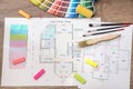 house project with color palette Royalty Free Stock Photo