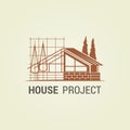 House project concept design. Real estate icon
