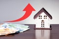 House, property or real estate market price go up or rising concept. Royalty Free Stock Photo