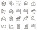 house, property, sale set vector icons. Real estate icon set. Simple Set of Real Estate Related Vector Line Icons. Contains such