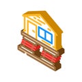 house protect earthquake isometric icon vector illustration