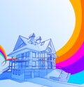 House & rainbow