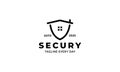 House or real estate or apartment shield secure logo design modern