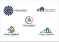 House, real estate, building, landscape, land, logo, design, vector Royalty Free Stock Photo