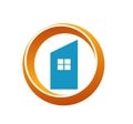 House, real estate, circle home, logo, colorize building symbol icon vector design