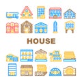 House Real Estate Collection Icons Set Vector