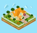 House real estate isometric vector flat concept