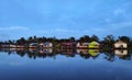 house reflections sunrise sunset pier