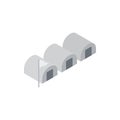 House for refugees icon, isometric 3d style