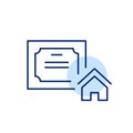 House registration document. Proof of real estate ownership. Pixel perfect, editable stroke icon Royalty Free Stock Photo