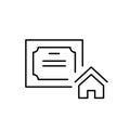 House registration document. Proof of real estate ownership. Pixel perfect vector icon Royalty Free Stock Photo