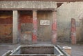 House of the Relief of Telephus in Ancient Ercolano (Herculaneum) city ruins Royalty Free Stock Photo