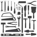 House remodel instruments silhouette set