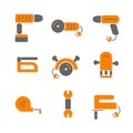 House remodel. Set tools of house renovation icons.