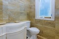 House renovation a bathroom with sink and toilet Royalty Free Stock Photo