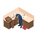 House Renovation Isometric Icon Royalty Free Stock Photo