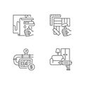 House renovations linear icons set. Royalty Free Stock Photo