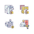 House renovations RGB color icons set Royalty Free Stock Photo