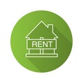 House for rent flat linear long shadow icon