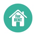 House rent icon in Badge style with shadow Royalty Free Stock Photo