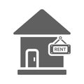 House, rent icon. Gray vector graphics Royalty Free Stock Photo