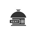 House for rent icon logo vector illustration concept. Real estate for rent, house for sale sign, isolated on white background Royalty Free Stock Photo