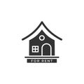 House for rent icon logo vector illustration concept. Real estate for rent, house for sale sign, isolated on white background Royalty Free Stock Photo