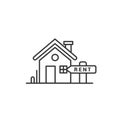 House for rent icon logo vector illustration concept. Real estate for rent, house for sale sign, vector line icon Royalty Free Stock Photo