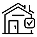 House for rent icon, outline style Royalty Free Stock Photo