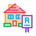 House rent icon vector outline illustration Royalty Free Stock Photo