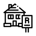 House rent icon vector outline illustration Royalty Free Stock Photo