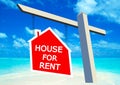 House for rent signpost. Royalty Free Stock Photo