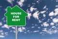 House for rent traffic sign on white Royalty Free Stock Photo