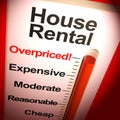 House rental overpriced means pricey or costly leases - 3d illustration