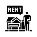 house renter property estate home glyph icon vector illustration