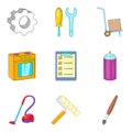 House repair icons set, cartoon style Royalty Free Stock Photo