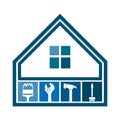 House repair and maintenance symbol