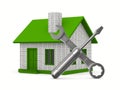 House repairing on white background