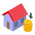 House risk buy icon isometric vector. Control process Royalty Free Stock Photo