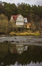 The house on the river bank Royalty Free Stock Photo