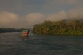 House in river Drina near Bajina Basta, Western Serbia Royalty Free Stock Photo