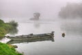 House in river Drina near Bajina Basta, Western Serbia Royalty Free Stock Photo