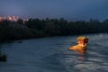 House in river Drina near Bajina Basta, Western Serbia Royalty Free Stock Photo