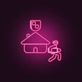 house robbery icon. Elements of insurance in neon style icons. Simple icon for websites, web design, mobile app, info graphics