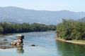 House on rock Drina river Serbia