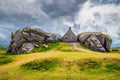 House between the rocks in Meneham village, Kerlouan, Finistere, Brittany (Bretagne), France